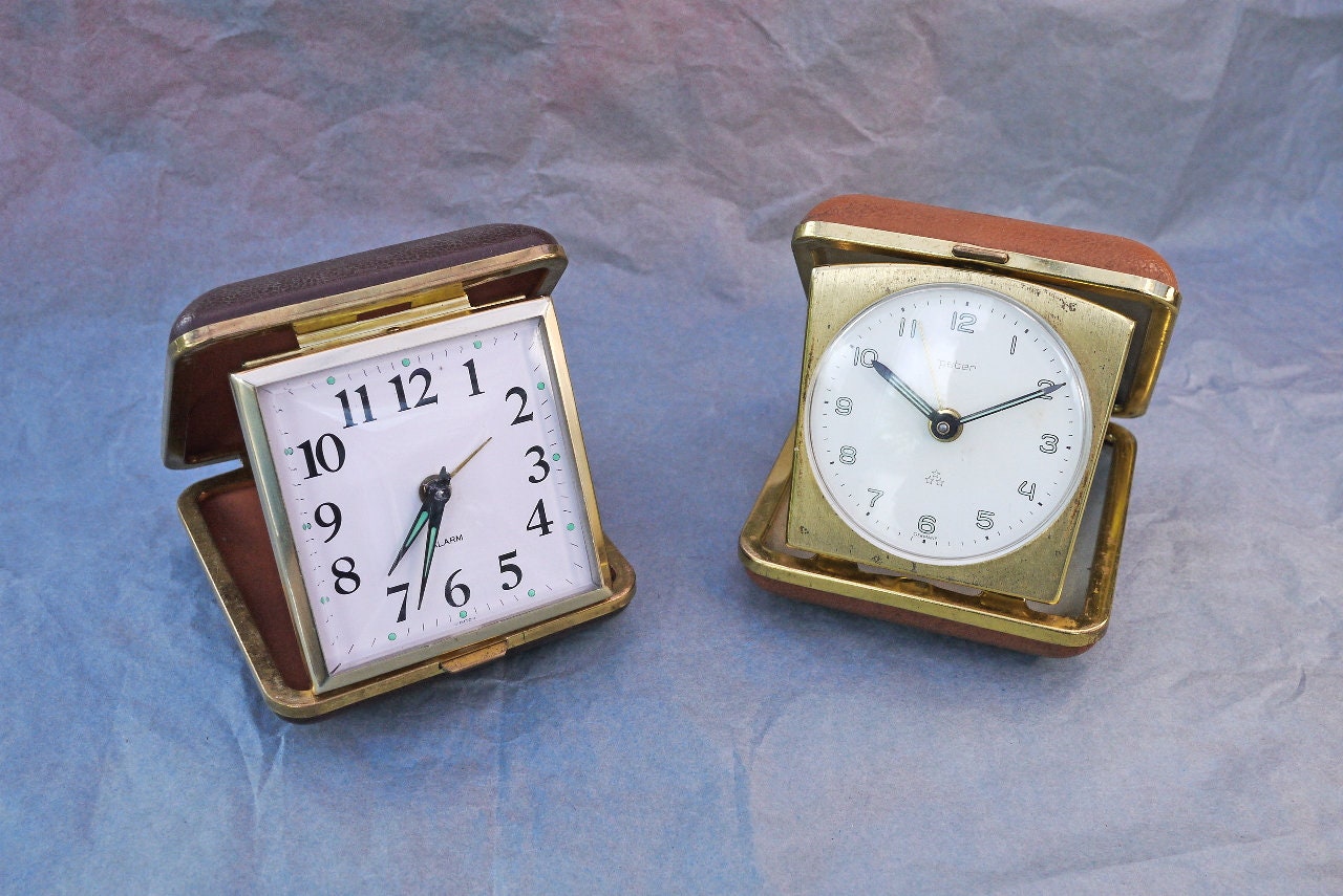 Vintage Folding Travel Clocks Etsy