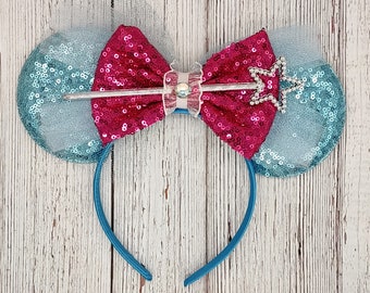 Fairy Godmother Cinderella Mouse Ears || 4" Large Mouse Ears || Cinderella || Movie Theme Ears || Character Ears || Park Sized Ears