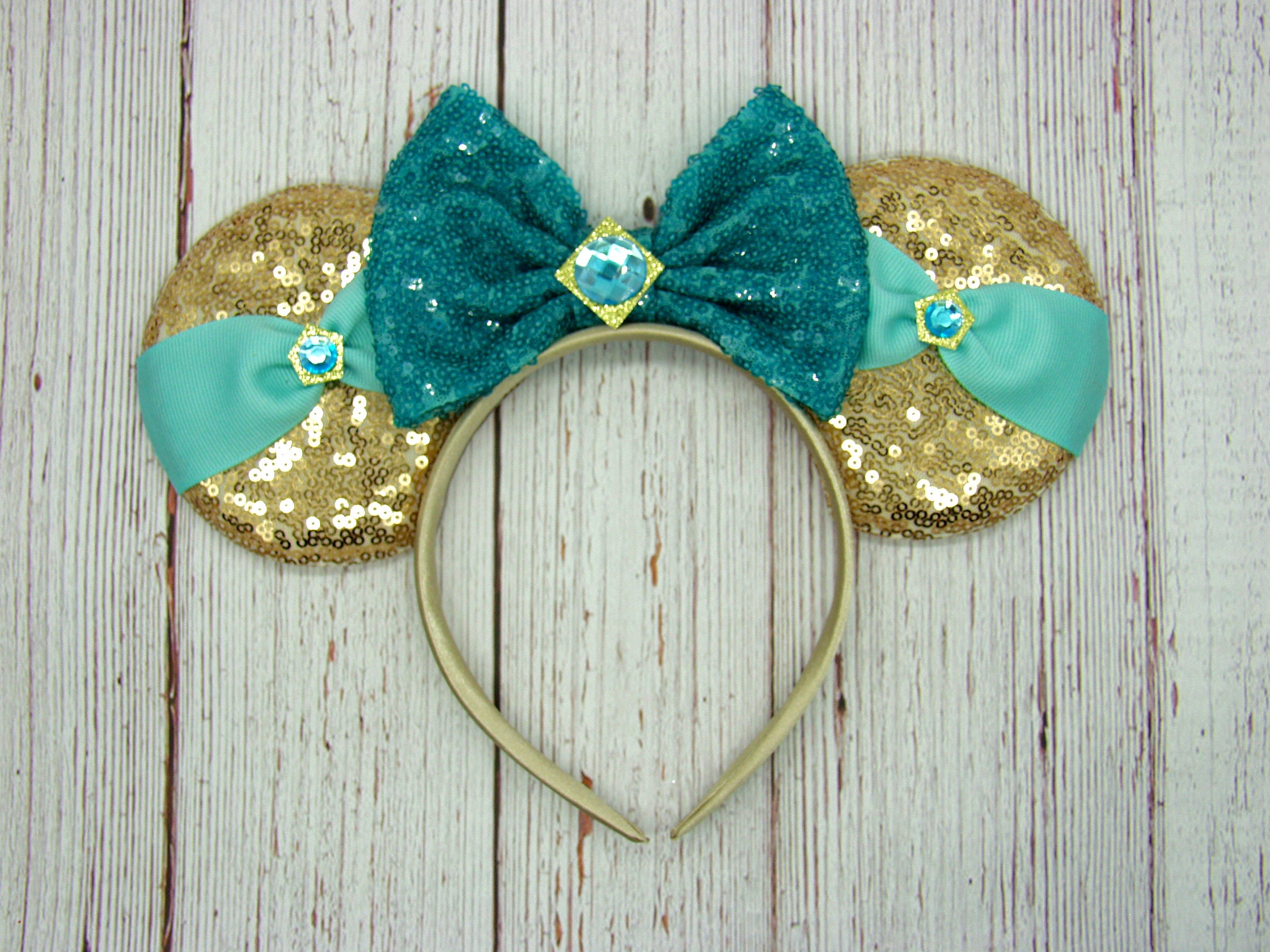 Large Princess Jasmine Mouse Ears on Headband || Disney display picture 2