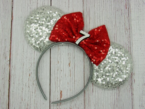 Large Birthday Mouse Ears With Sequin Bow on Headband  display picture 1