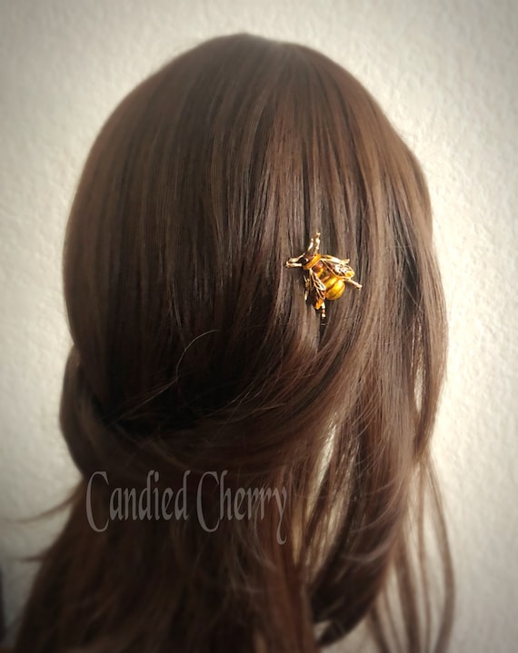 Botanical Inspired Bee Hair Pin-vintage Victorian Art Deco  display picture 3