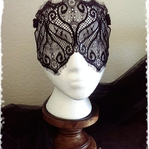 Black Lace Mask-Mysterious Masquerade Ball Eye Mask-Elegant Black Eyelash Lace Veil-50 shades of grey, Mardi Gras,Masquerade Mask Šahrzād image 2