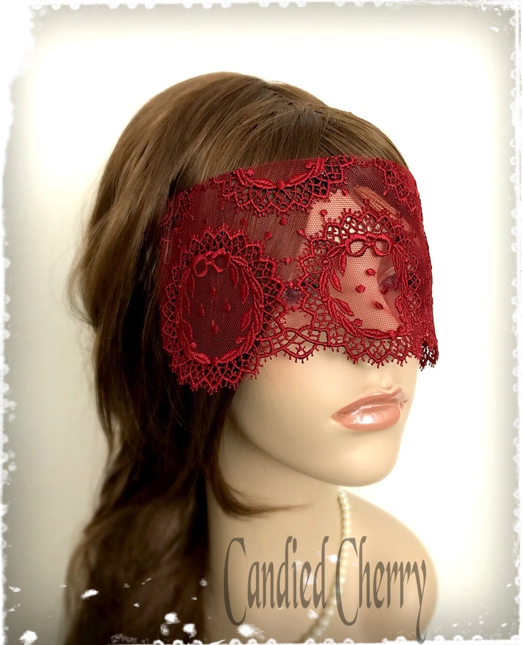 Deep Red Arabesque Lace Mask Veil Mysterious Masquerade Ball - Etsy