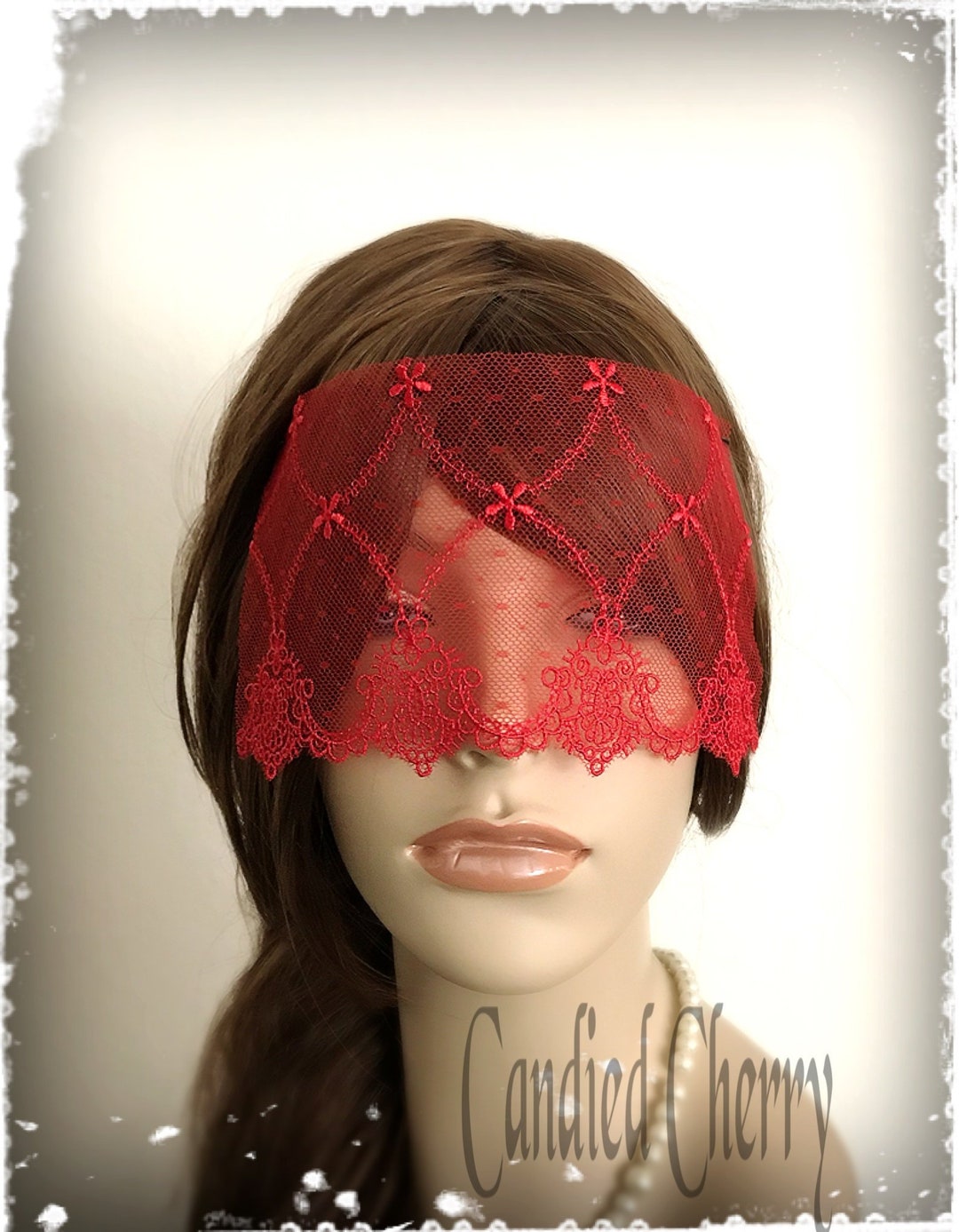 Red Dot Lace Mask Veil-mysterious Masquerade Ball Halloween - Etsy