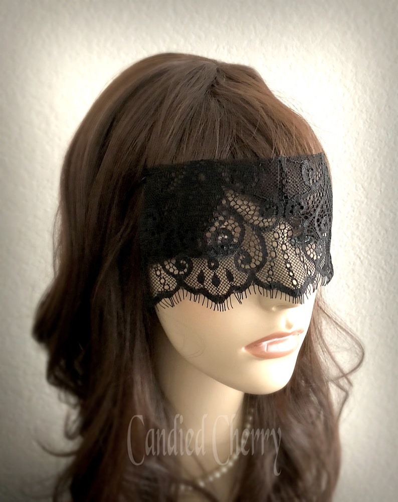 Black Lace Eye Mask Veil-Mysterious Masquerade Party Fetes | Etsy