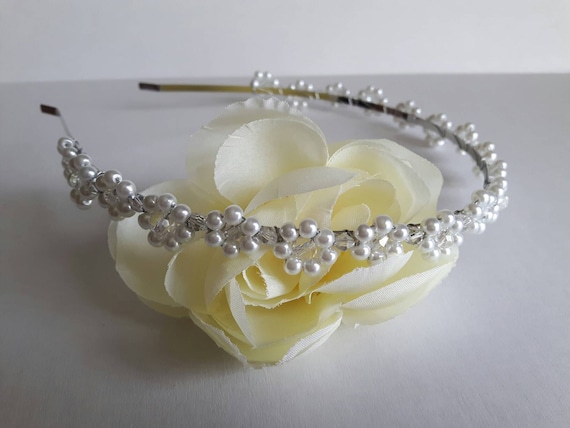 Silver-plated Crystal Flower Bridal Jewelry Tiara Hair Band Wedding Top C5X7