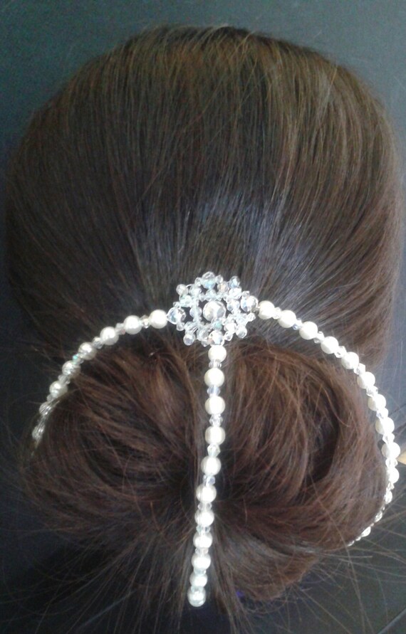 Beautiful handmade chignon/bun/wrap hair decoration. Made from Etsy