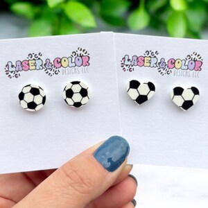 Soccer Acrylic Earrings, Sports Earrings, Soccer Mom Earrings, Soccer Gift