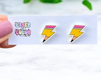 Teacher Earrings, Pencil Earrings, Composition Earrings, School Earrings, Teacher Appreciation Gift, Back to School, Gift for Teacher