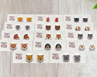 Mascot Earrings, Back to School, Team Spirit, Football, School Spirit, Cheer, Team Gift, Game Day, Homecoming, Booster Club