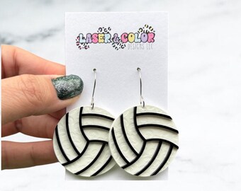 Volleyball Earrings, Mom Volleyball Earrings, Sports Earrings, Sports Gift, Volleyball Gift, Team Spirit Earrings, Game Day Earrings