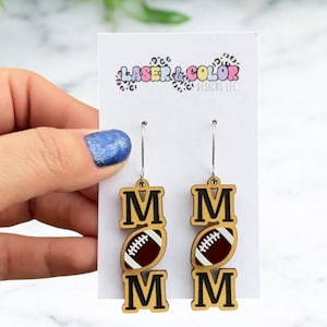 Football Earrings, Mom Football Earrings, Sports Earrings, Sports Gift, Gift for Mom, Football Gift, Team Spirit Earrings, Game Day Earrings