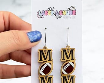 Football Earrings, Mom Football Earrings, Sports Earrings, Sports Gift, Gift for Mom, Football Gift, Team Spirit Earrings, Game Day Earrings