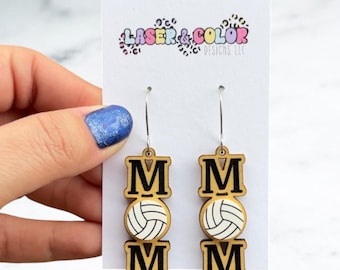 Volleyball Earrings, Mom Volleyball Earrings, Sports Earrings, Sports Gift, Volleyball Gift, Team Spirit Earrings, Game Day Earrings