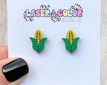 Corn Earrings, Thanksgiving Earrings, Fall, Autumn, Food Earrings, Fall Studs, Corn on the Cob