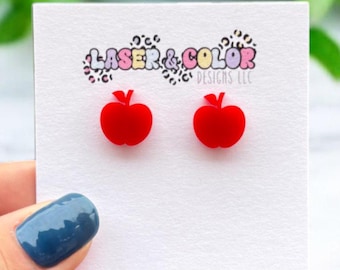 Red Apple Earrings, Teacher Apple Earrings, Apple Earrings, Gift for Teacher, Teacher Appreciation Gift
