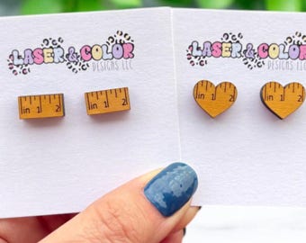 Ruler Earrings, Math Teacher Gift, Gift for Teacher, Back to School Earrings, Teacher Appreciation Week, Teacher Gift
