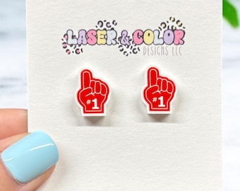 Foam Finger Earrings, Game Day Earrings, Sports Earrings, Team Earrings