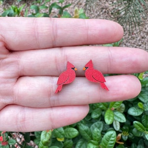 Cardinal Acrylic Earrings | Christmas Earrings