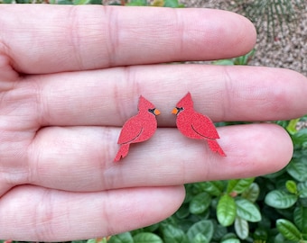 Cardinal Acrylic Earrings | Christmas Earrings