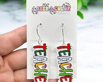 Teacher Earrings, Pencil Earrings, Bow Earrings, School Earrings, Teacher Gift, Teacher Appreciation Gift, Back to School, Gift for Teacher