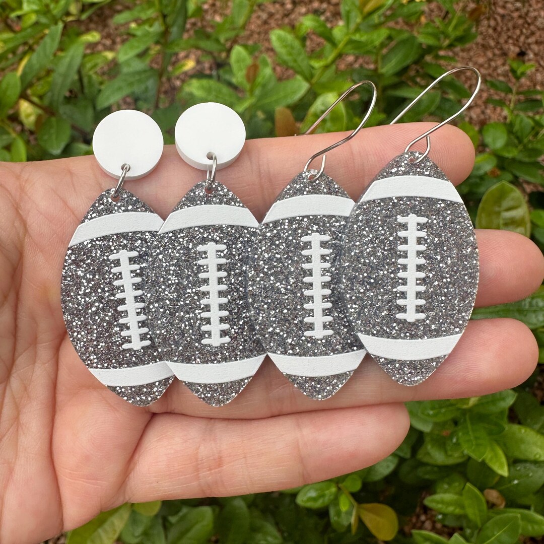 Enamel Football Earrings in Gold and Black by Fornash main image 1