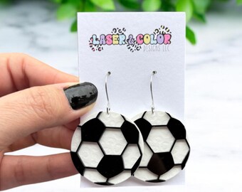 Soccer Earrings, Leopard Soccer Earrings, Sports Earrings, Game Day Earrings, Soccer Mom Earrings
