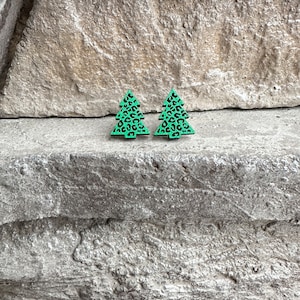 Leopard Christmas Tree Earrings | Christmas Earrings | Leopard Tree
