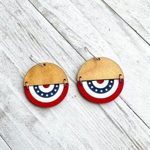 4th of July Earrings, USA, Red White Blue Earrings, Patriotic Earrings, Flag Earrings