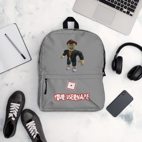 Custom Avatar Roblox Backpack Back To School Gamer Gift Etsy - roblox shirt with backpack