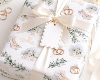 Bridal Shower and Wedding Gift Wrap Print Your Own Wrapping Paper (PDF Instant Download)