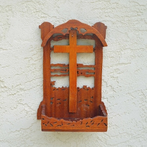 Vintage Wall Art Crucifix wood DianaLaMorrisArt