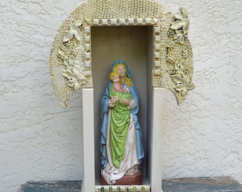 Shrine Nicho Madonna and Child Altar Home Religious Decor DianaLaMorrisArt