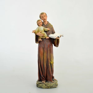 St Anthony and Christ Child Vintage Statue DianaLaMorrisArt