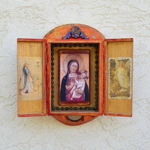 Ícone de parede do Santuário Nicho, cartões de oração da Madonna e do Menino DianaLaMorrisArt