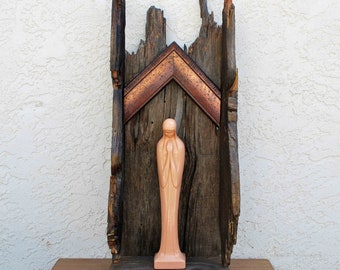 Nicho Shrine Rustic Altar Madonna Icon Traveling Shrine Catholic Religious