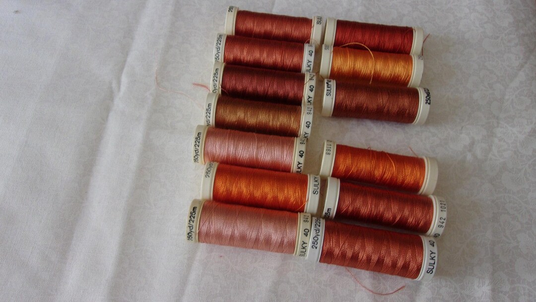 One Lot of 13 Earthtone Colors 250/40 Peachy Orangey Rusty Fall Colors ...