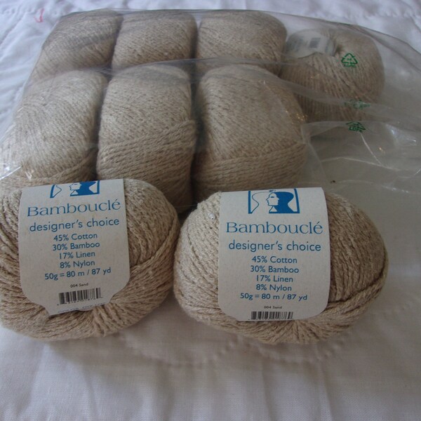 Bamboucle Designer's Choice Elsebeth Lavold Cotton Bamboo Yarn 87 Yards Per Skein Sand Color