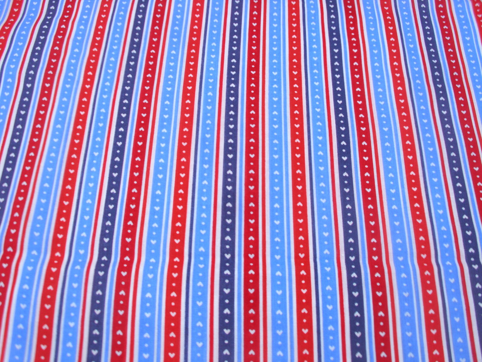 Red White & Blue / Striped Fabric / Red Medium Blue and Navy | Etsy