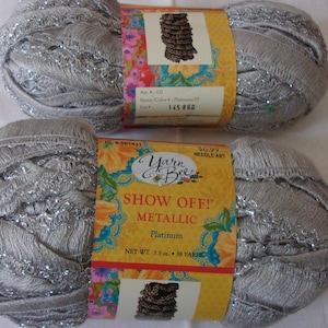 Yarn Bee Show Offs Metallics 07 Platinum Silver on Silver
