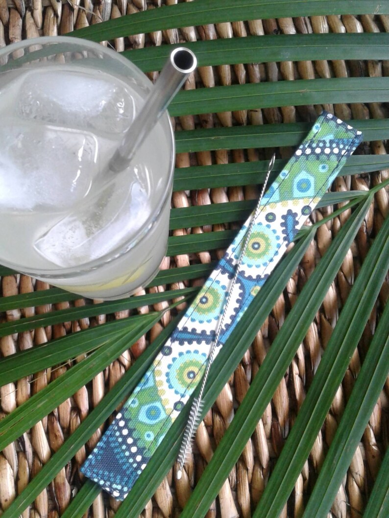 SALE 20/% OFF Stainless steel straw /& Boho sleeve with wire brush SILICONE tip included!