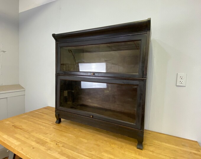 2 Shelf Early Black Barristers Bookcase Etsy