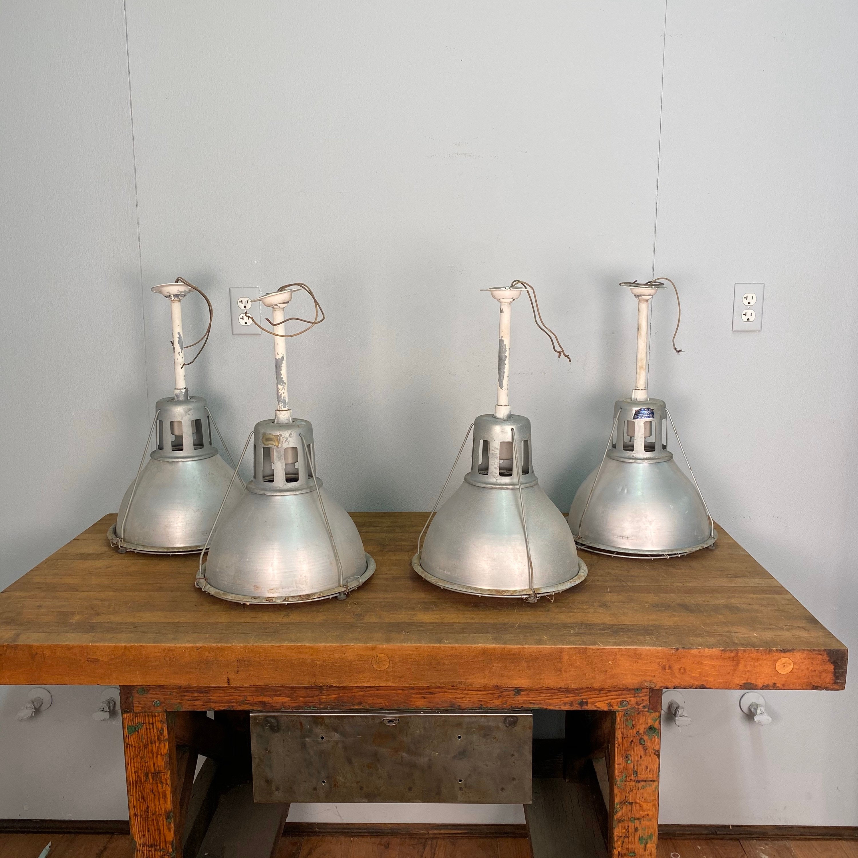 Vintage Industrial Holophane Lobay Number 685 Light Fixtures