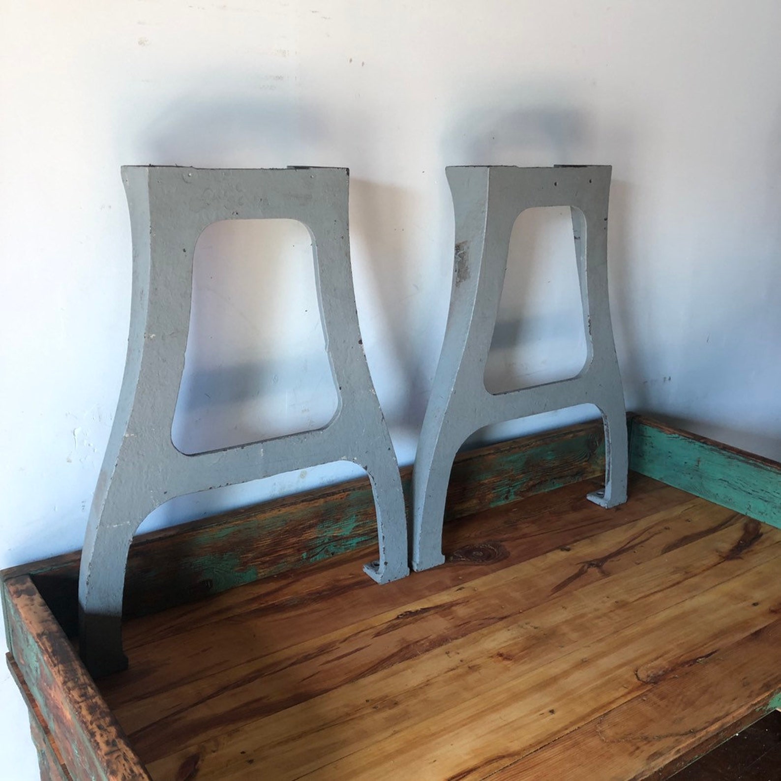 Pair of Vintage Cast Iron Machine Lathe Legs 29 3/4 High Etsy