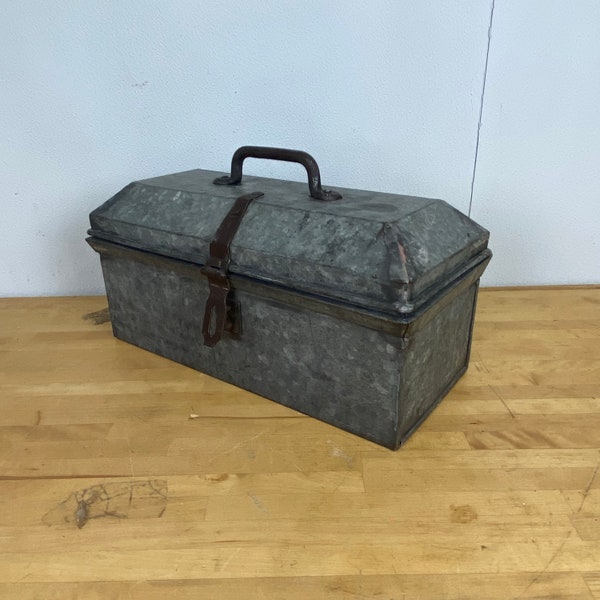 Vintage industrial unusual tool box - great patina