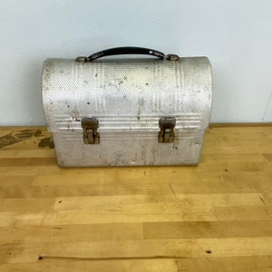 Vintage industrial aluminum lunch box