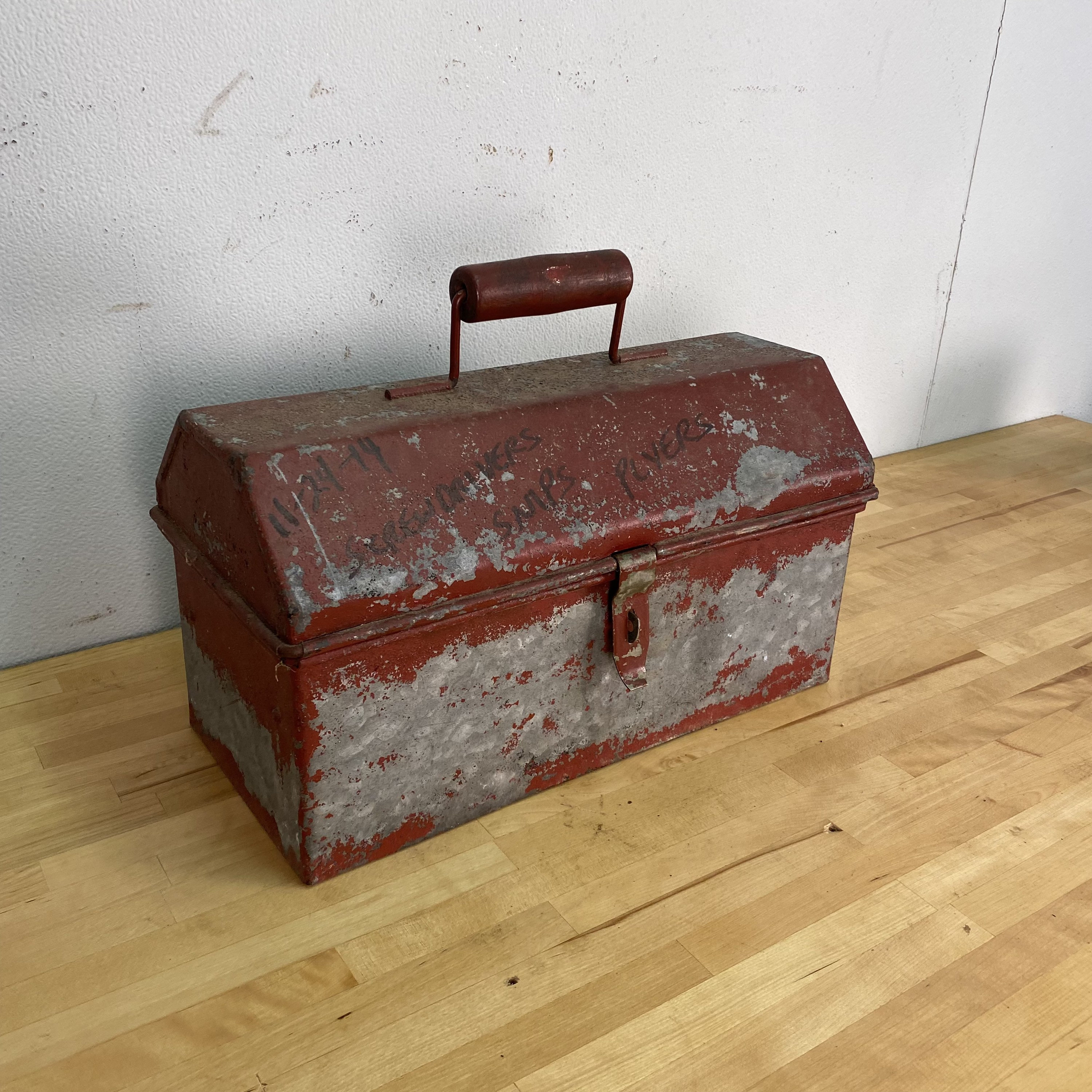 Vintage Industrial Unusual Red Tool Box - Great Patina - Etsy