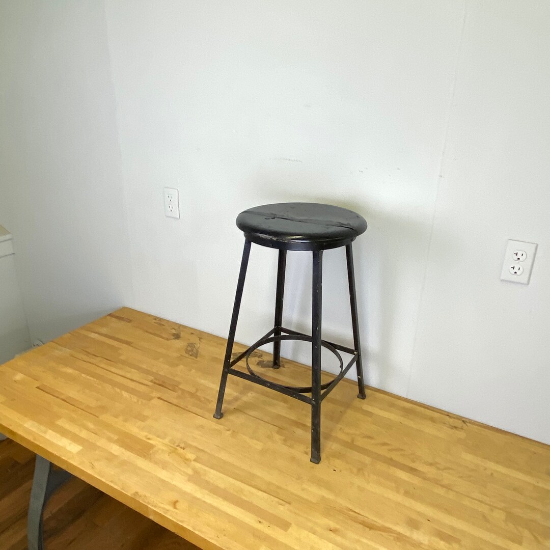 Vintage Industrial Angle Steel Stool Co 24 1/2 Angle Steel Stool in