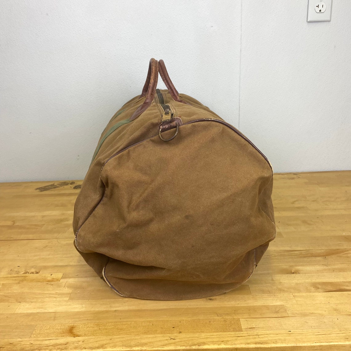 Large Vintage LL Bean Leather and Canvas Duffle Bag 24 Etsy