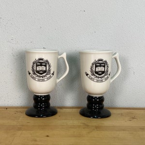 Vintage restaurant advertising ware - pair of Kliros Oxford House mugs - Chicago